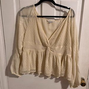 Cream floral pattern blouse